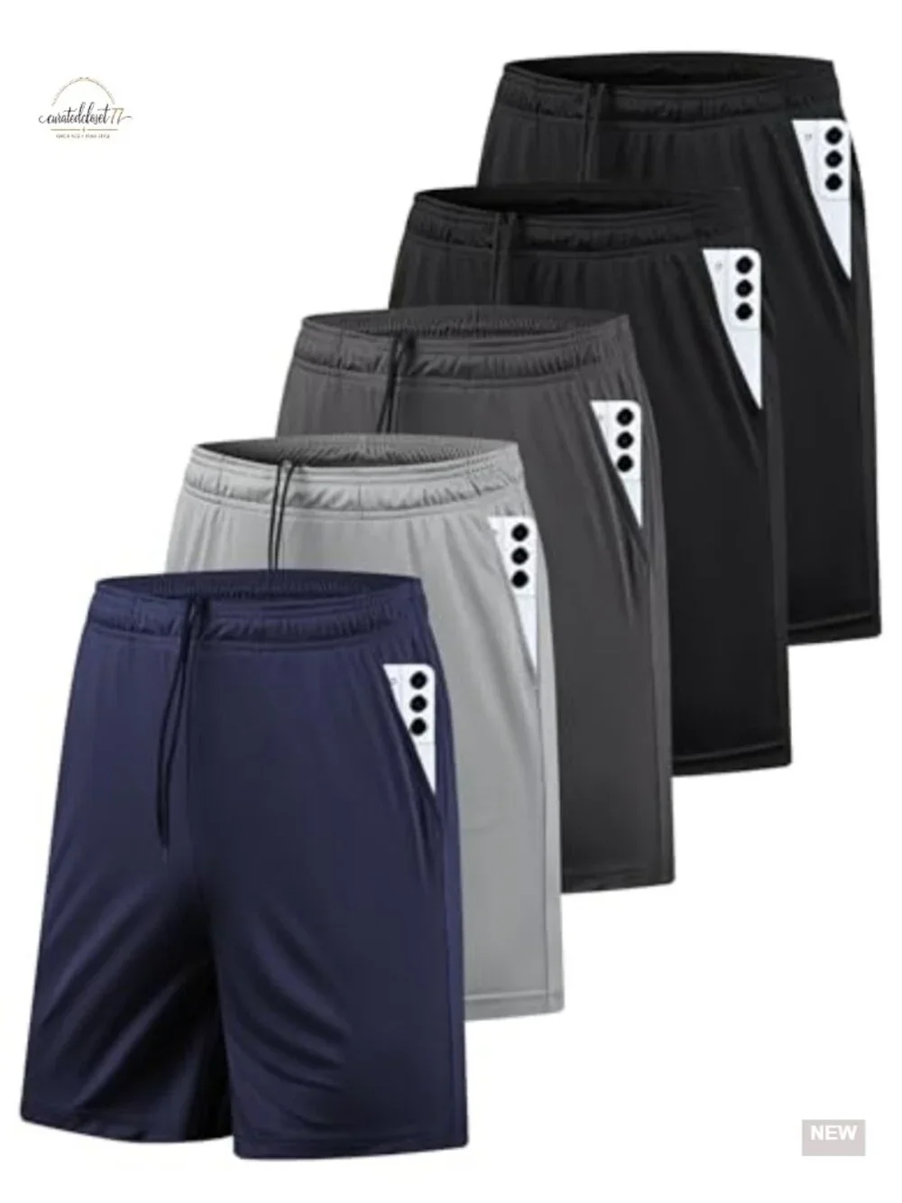 5 Pack Athletic Gym Shorts with Pockets Quick Dry Running Shorts